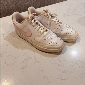 Nike Court Vision White and pink sneakers